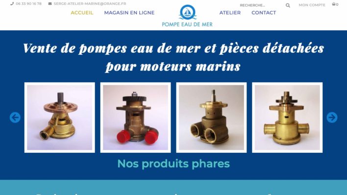 Maorigraphe a réalisé le site web de Serge Atelier Marine pour la vente de pompes à eau de mer